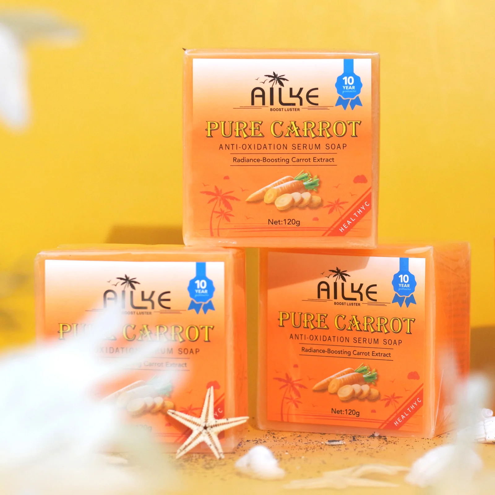 AILKE Pure Carrot Anti-Oxidation Serum Soap, Cleaning Stains, Skin Brightening Soap Bar, With Vitamin C, For Body And Face Use 6