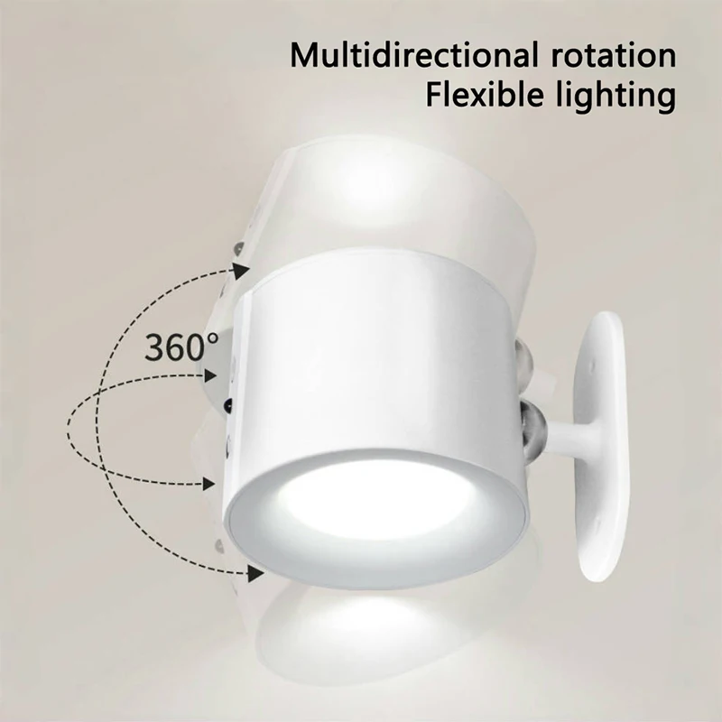 Led Wall Lamp 12 colors Timeable Touch Remote USB Recharge Rotatable Wireless Portable Night Light Bedside Bedroom Reading