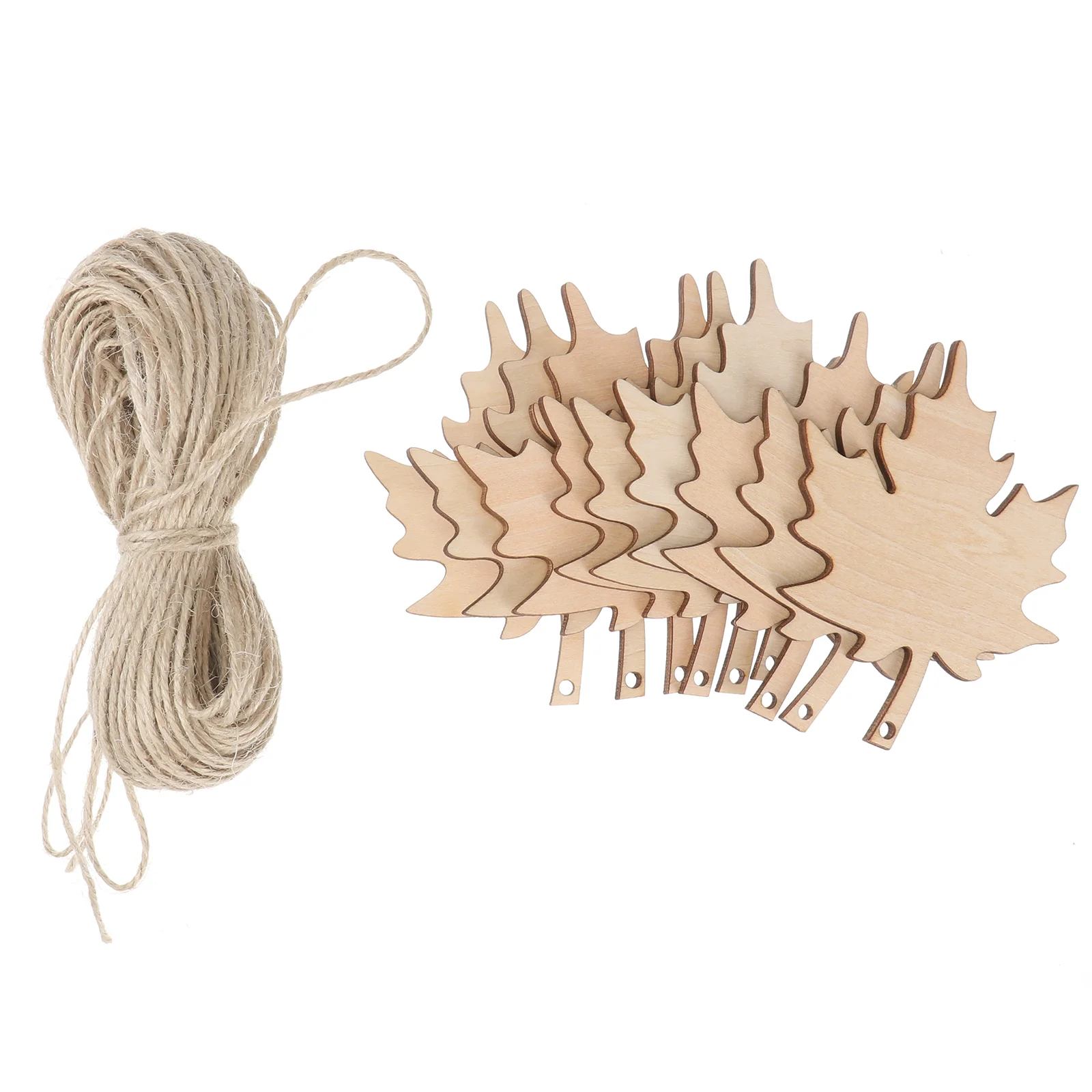 

21 PCS Maple Leaf Tag Wooden Leaves for Craft Fall Hanging Ornaments Crafts DIY