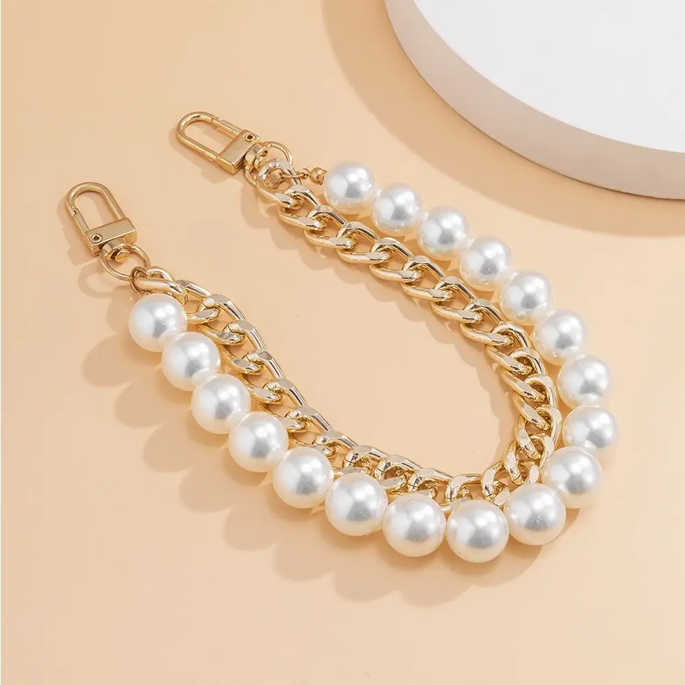 Retro Shoulder Bag DIY Replacement Handles Purse Chain Straps Handbag Belt Alloy buckle bag chain Pearl Bag Strap Bag strap