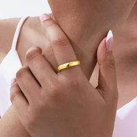 4mm Stainless Steel Ring For Women, Classic High Polish Wedding Engagement Jewelry 1