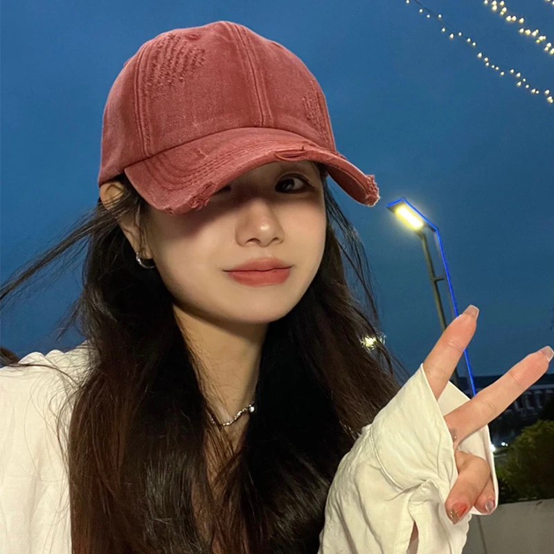 XibeiTrade Fashion Women's Short Brim Baseball Cap | Solid Color Korean Street Cotton Hat - View #7