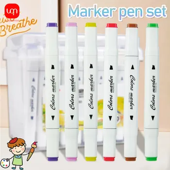 WQN-1PC 12-80 colori doppia testa pennarello punta set pittura evidenziatore materiale scolastico d'arte materiale di cancelleria per la scuola d'arte 1