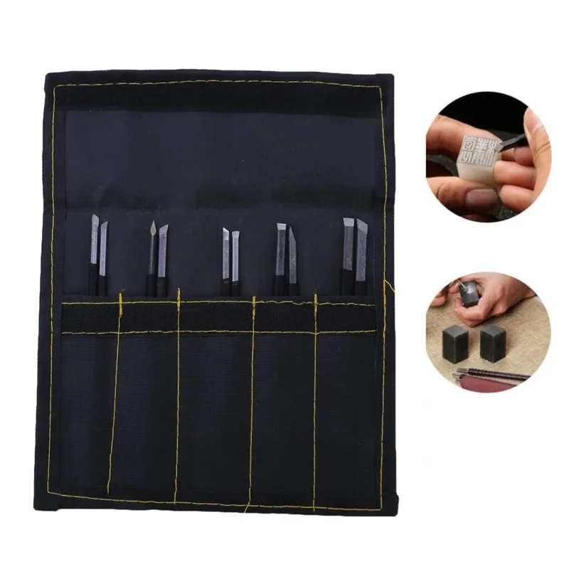 10Pcs High-carbon Steel Stone Carving Knife Seal Engraving Knife Sculpture Stone Chisel Wood Carving Tools Set