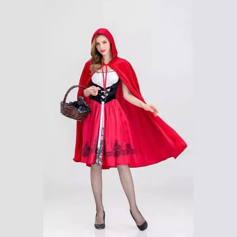 Cute Girl European And American Halloween Little Red Riding Hood Costume Adult Cosplay Clothing Party Packaging - Image 3