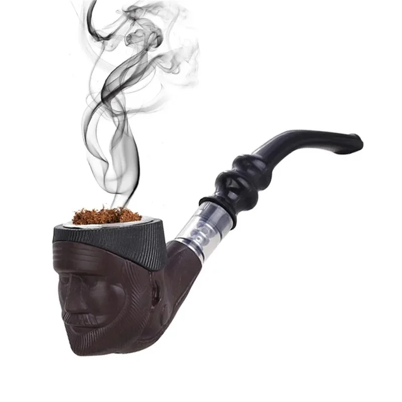 Smoking Accessories Tobacco Pipe Tobacco Smoking Accessories Herb Smoking Pipe Smoking Pipe Cigarette Tobacco Pipe Double Purpose Plastic Bent Pipe Engraving Face Iron Pot Cigarette Holder Filter Portable Smoking smoking accessories tobacco pipe tobacco smoking accessories herb smoking pipe smoking pipe