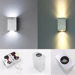 2w Lamp Led Aluminium Wall Light Rail Project Up Down Square Led Wall Lamp Bedside Room Bedroom Decor Wall Lamps Arts