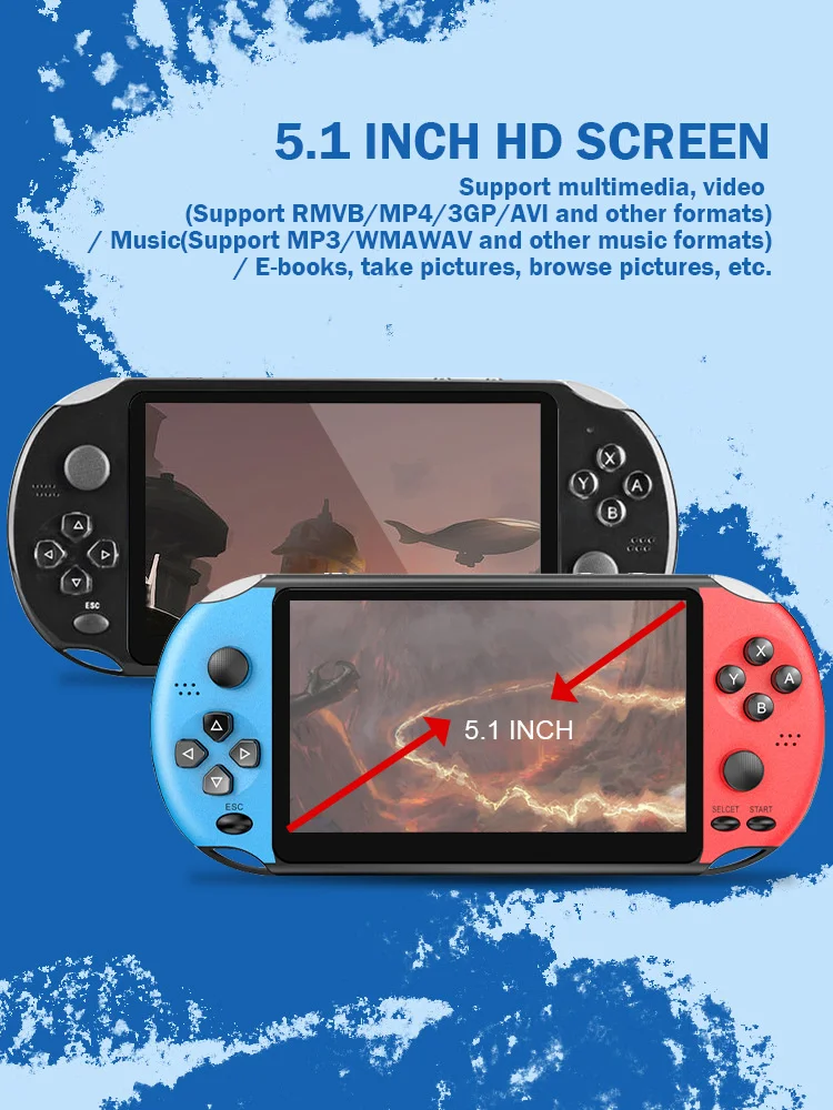 X1 / x9 / X12 handheld game console PSP nostalgic GBA / NES handheld game console 5-inch large screen handheld