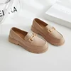 2022 New Lefort Shoes Spring Autumn British Style Vintage Small Gold Buckle Round Toe PVC Thick Bottom Lefort Shoes 4