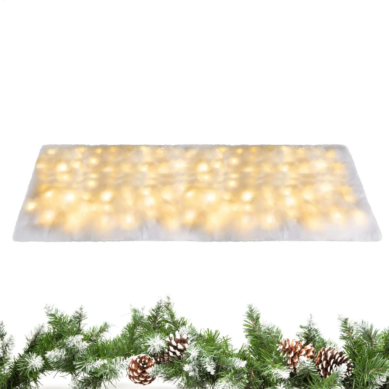 Christmas Snow Blanket With Led Light Soft Christmas Snow Blanket With Led Lights 8 Lighting Modes Fake Mat Tablecloth for home