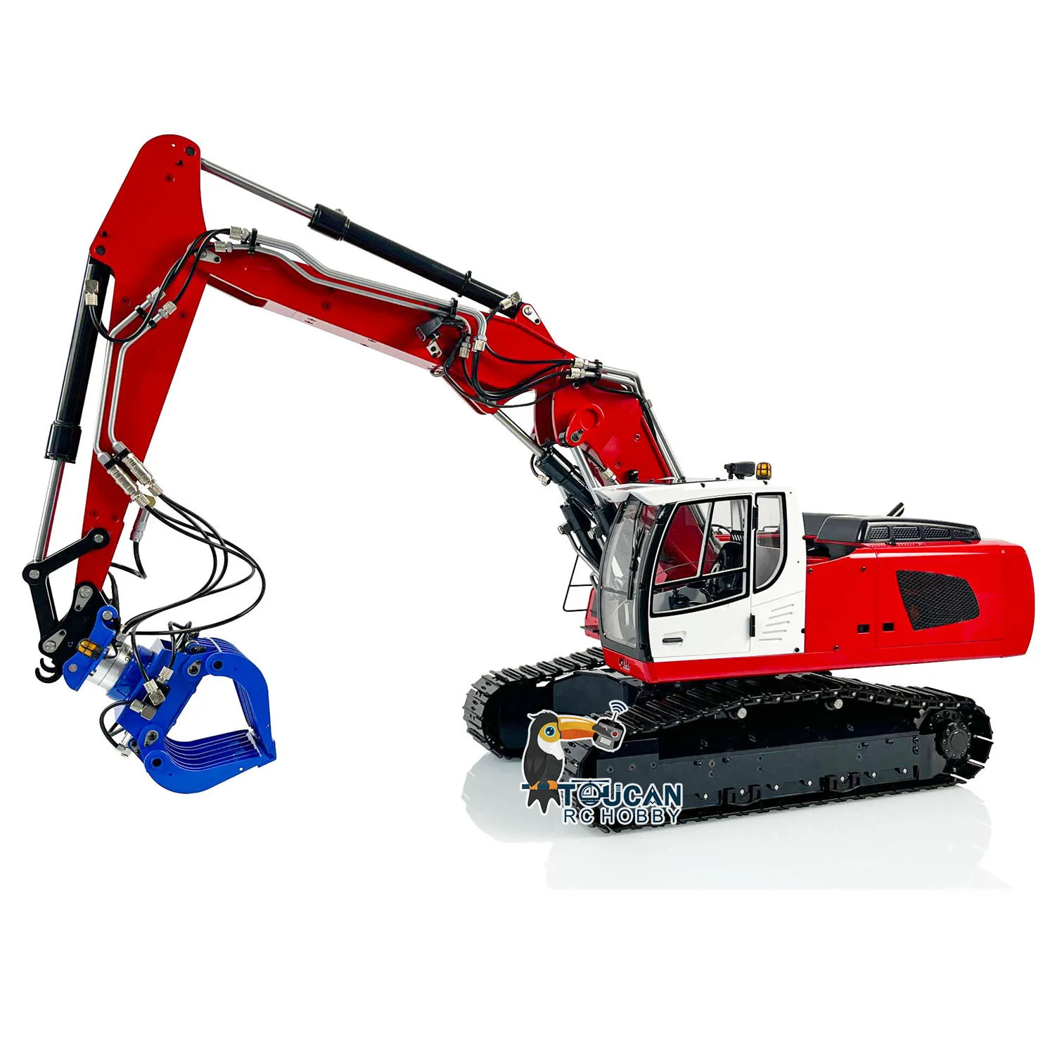 Toys 1/14 Hydraulic RC Excavator 946 3 Arms Tracked Remote Control Earth Digger Painted Finished Model Grab for Boys 4