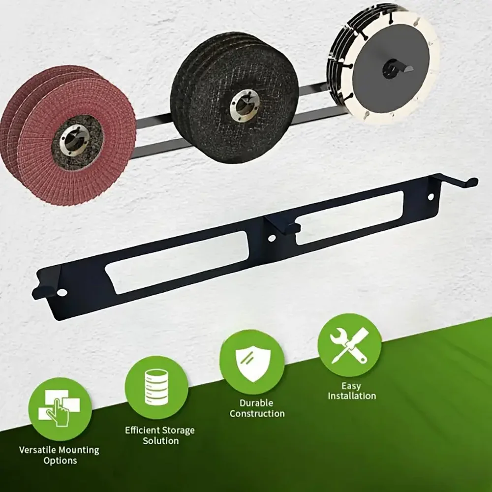 Metal Grinder Disc Storage Rack Wall-Mounted Organizer for 4-1/2" and 7/8" Cut-Off Wheels for Workshop, Shed, Garage, and Home