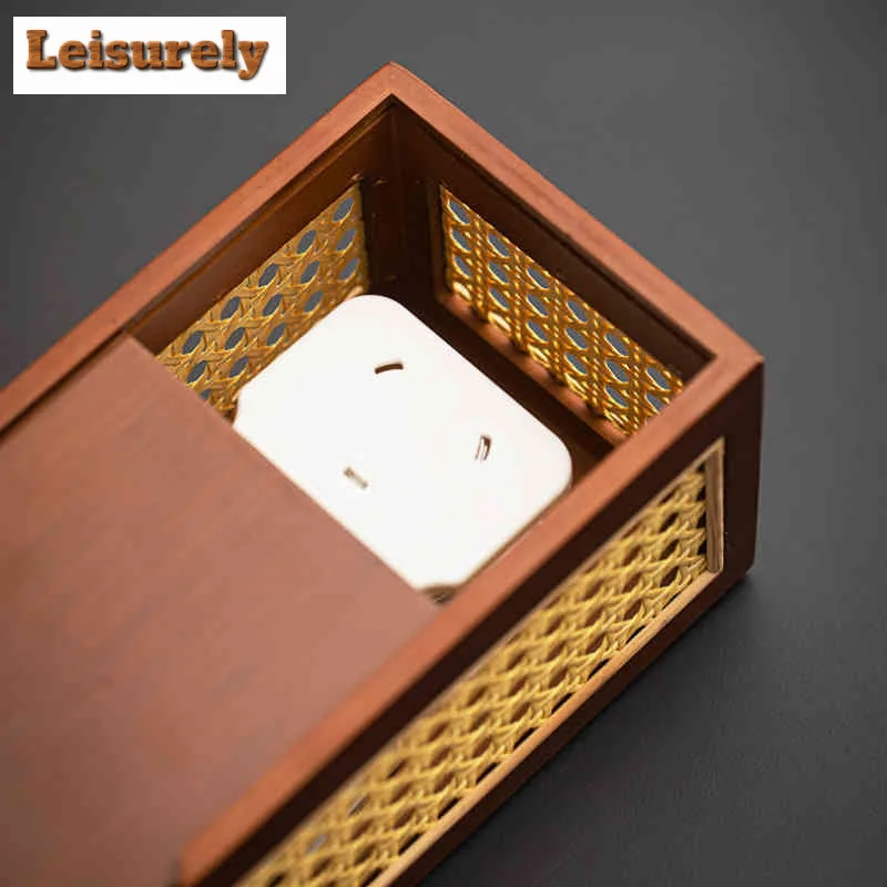 Vintage Bamboo Rattan Tissue Box Paper Container Dispenser Case Wet Wipes Case Removable Paper Drawer Hotel Napkin Storage Gift