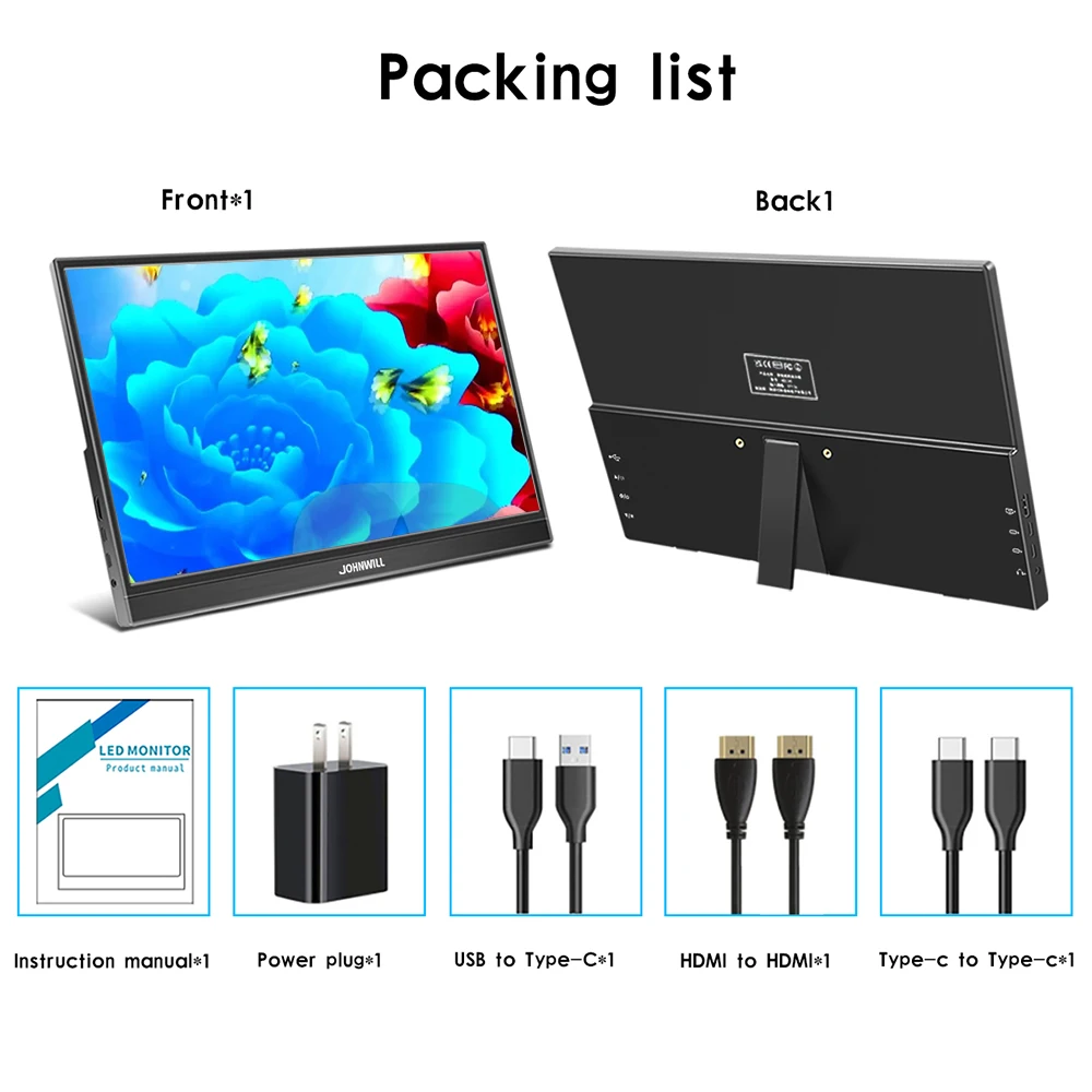 15.6インチ1080p LCDポータブルモニター,コンピューター,モニター,fhd