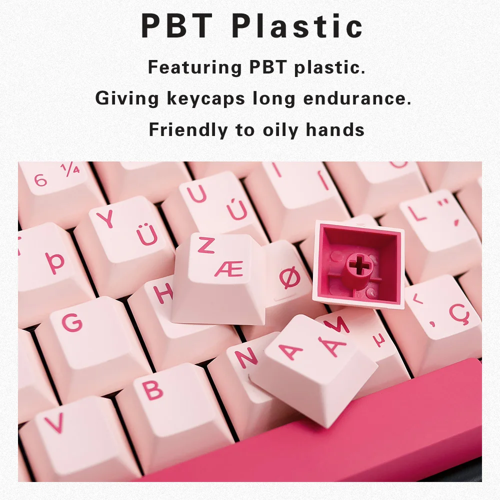 Клавиатура GJ Sakura Matsuri Hirigana PBT Doubleshot с вишневым