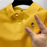 Polo décontracté pour hommes, streetwear d'été, manches courtes, hauts décontractés pour affaires, vêtements respirants à séchage rapide, polo S-4XL 5
