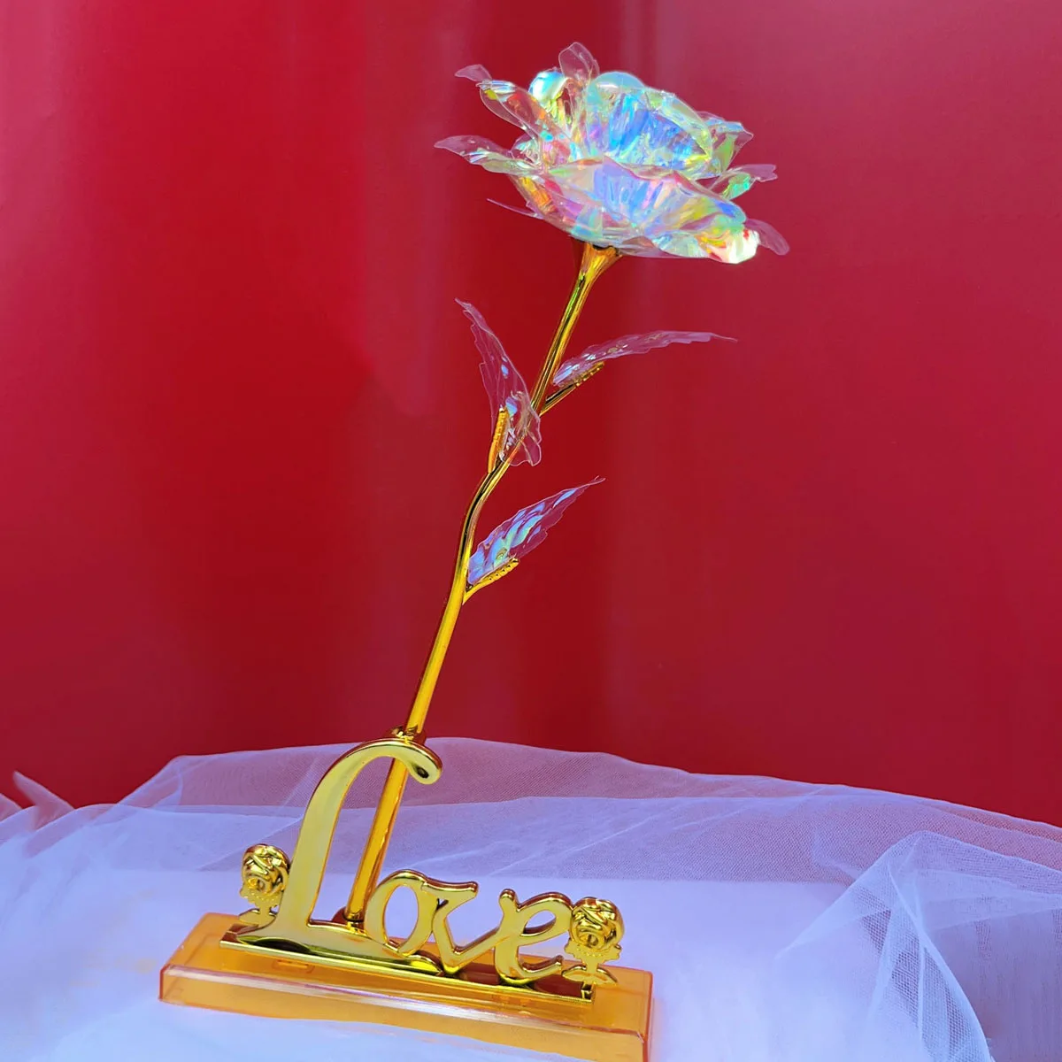 24k Rosa Placcato Oro,Rosa Eterna Stabilizzata con Supporto Rosa Artificiale Fiore Romantico Perfetto Regalo per Confezione Fidanzata, San Valentino,Fsta della Mamma,Anniversario,Matrimonio