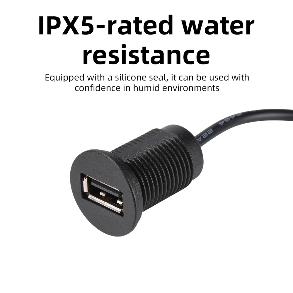 USB 여성용 포트 편리한 장착형 나사식 USB 2.0 전원 잭 2핀 4핀 충전 커넥터(케이블 포함) USB 충전기 소켓