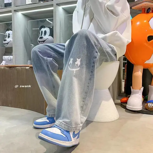 Jean Baggy Vintage à Jambes Larges pour Homme, Pantalon Streetwear Surdimensionné, Droit et Long, à la Mode, Y2k, 2024 1