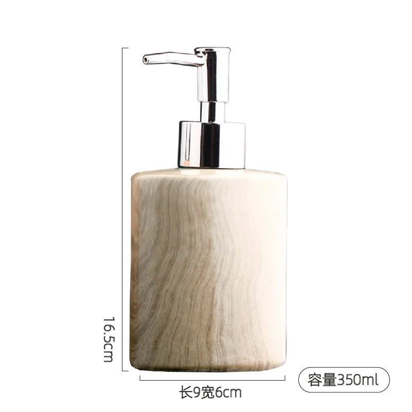 Creative Wood Grain Ceramic Soap Dispenser Lotion Bottle