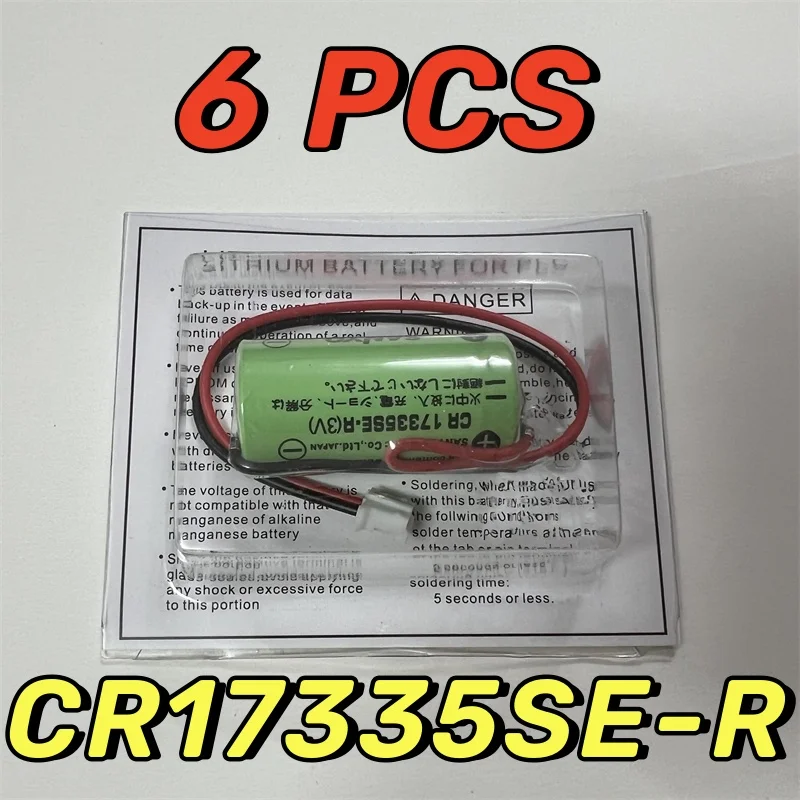 Original SANYO CR17335SE 3V 17335 CR17335 CR2/3A 3V 1800mAh PLC Lithium Battery 6PCS Green Case White Connector
