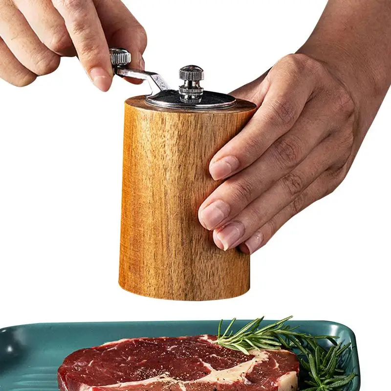 

Manual Salt Grinder Adjustable Coarseness Wooden Hand Crank Salt Grinder Mill For Seasoning Black Pepper Home Kitchen Tools