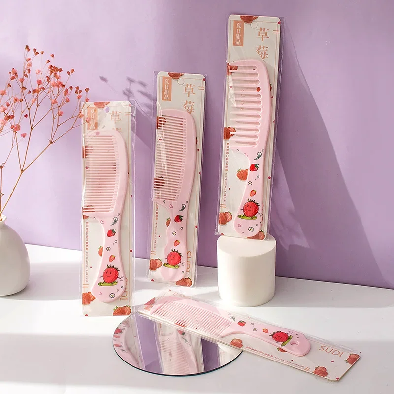 Cute Cartoon Strawberry Mother-kids Hair Brush Comb Baby Anti-static Portable Plastic Hairbrush for Women Bath Health Care Tools