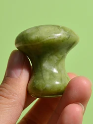 Natural Green Quartz Stone Facial Massage Roller - Mushroom Shaped Beauty Tool for Eye, Neck, and Slimming Care (Green)