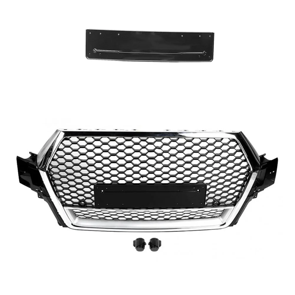 

For Audi Q7/SQ7 2016 2017 2018 2019 Car Front Bumper Grille Centre Panel Styling Upper black Grill For Audi (For RSQ7 style)