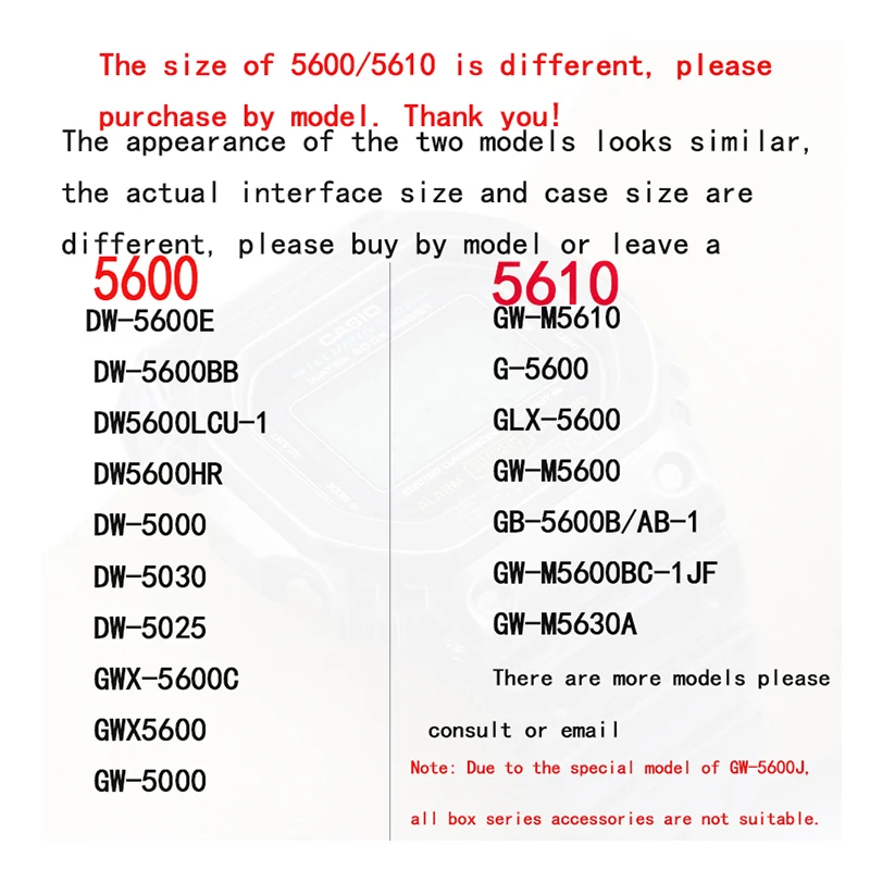 Watch accessories for Casio  DW5600 DW5610 Stainless steel metal case