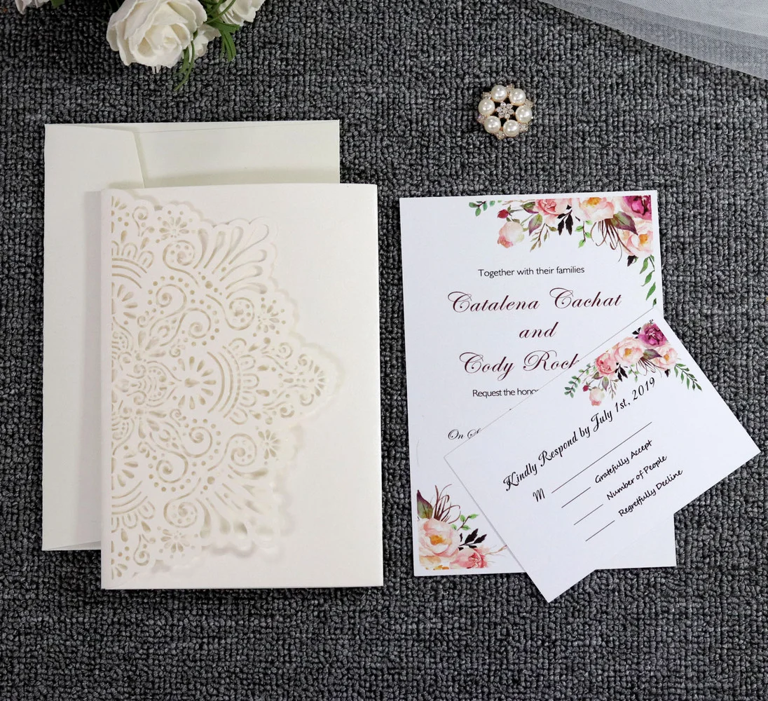 10pcs 3D ˾ ź  Ŷ ȥ ʴ ī RSVP ī    Mariage Ƽ ȣ ǰ