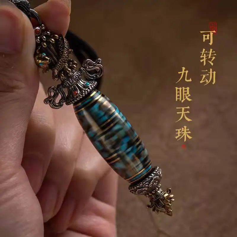 Demon Subduing Vajra Pestle Pendant Rotatable Cylinder Bar Pendant for Men Women Amulet Good Lucky Jewelry Accessories