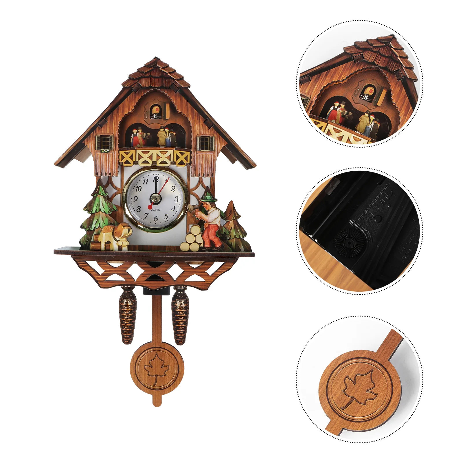CuckooClockWoodenPendulumWallClockDecorativeClockWallHanging