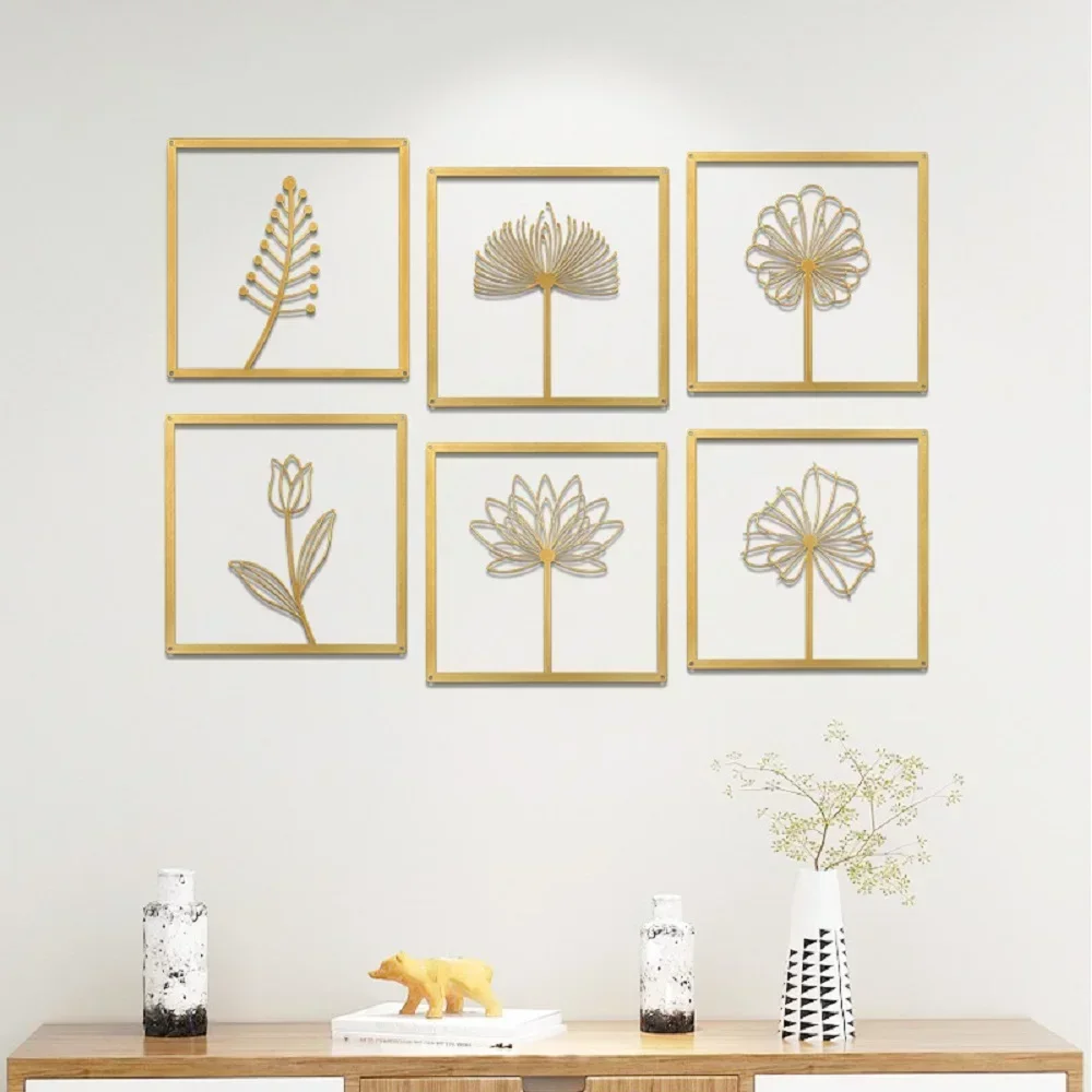 Nordic Flower Metal Wall Art Macrame Pendant - Creative Modern Decor