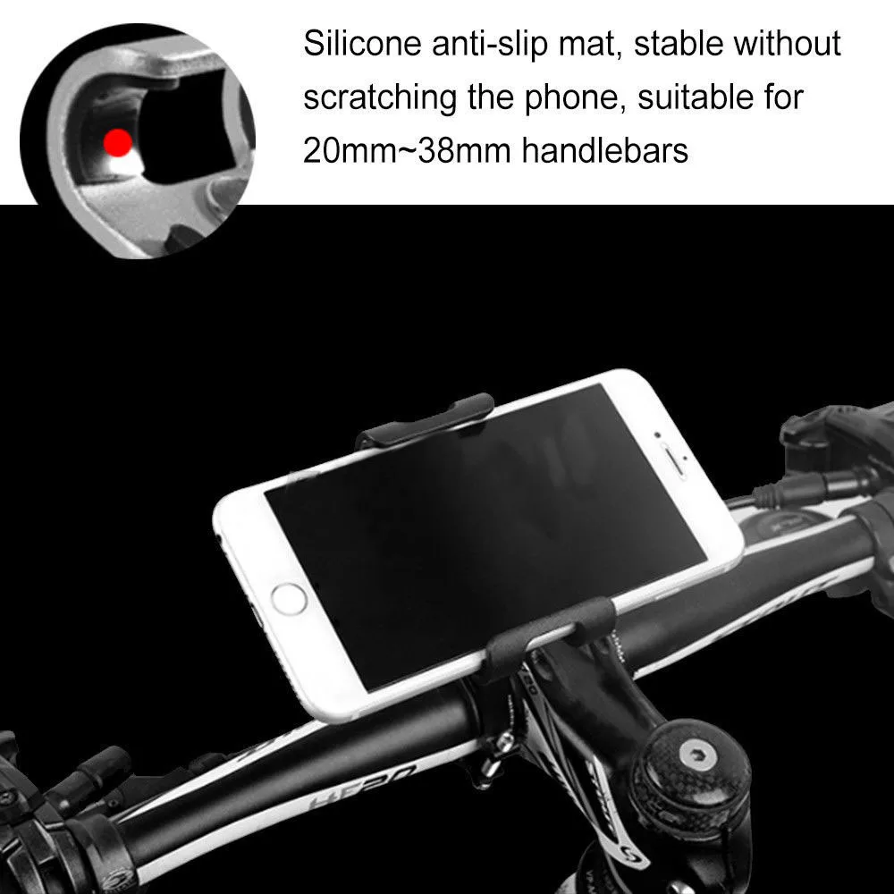 360 Rotate Aluminum Alloy Motorcycle Bicycle Phone Holder Anti-slip Bracket Support GPS Clip Bike Phone Stand for iPhone Xiaomi