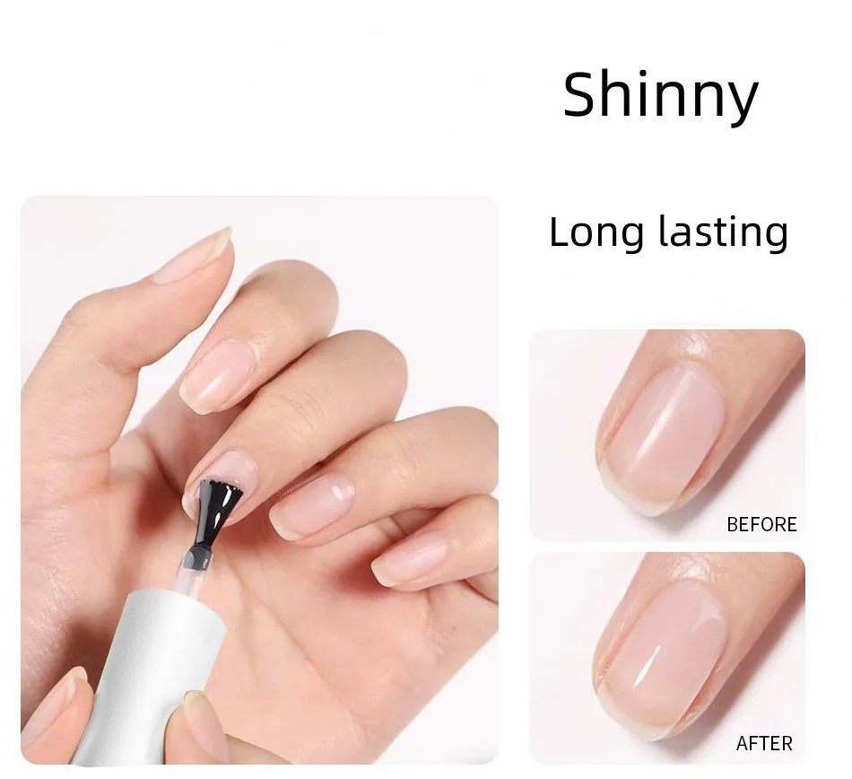 Shiny 2 in 1 Air Dry Base and Glossy Top Coat for Regular Nail Polish 4