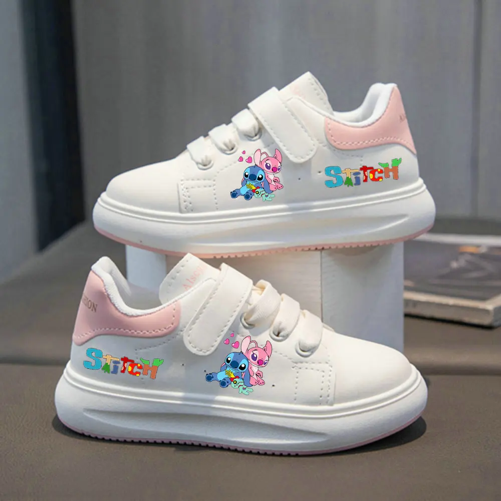 Disney Stitch Children's Sneakers Teen Outdoor Shoes Girls Casual Shoes Boys Soft Sole Sport School Kids