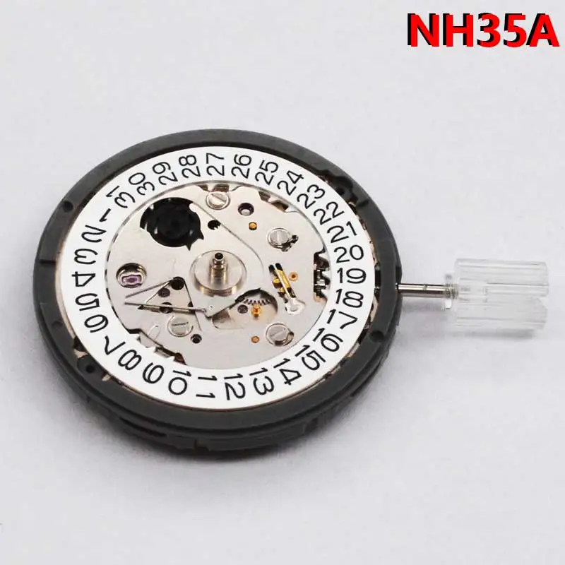 Japan Genuine NH35 Automatic Mechanical Movement 24 Jewels Mod Watch Replacement NH35A White Day Date Set mechanical watch movement watch replacement watch movement