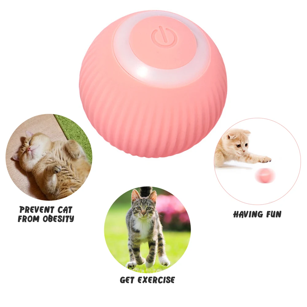 Smart Cat Toys Automatic Rolling Ball Electric Cat Toys Interactive for Cats Training Self-moving Kitten Toys for Indoor Playing