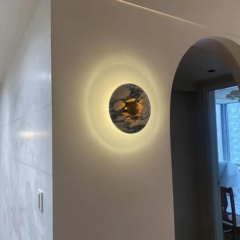 

Marble wall lamp bedroom hallway background wall light