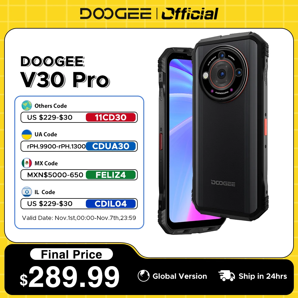 DOOGEE V30 Pro Rugged Phone 200MP Camera Dimensity 7050 5G 