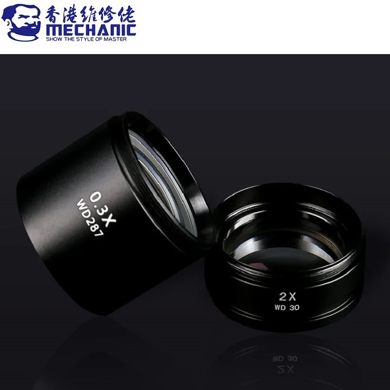 MECHANIC 0.3X 0.5X 0.7X 2X Auxiliary Objective Lens 48mm Thread Widefield Barlow Lens for Binocular Trinocular Stereo Microscope microscope objective lens