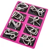 8Pcs/Set Montessori Metal Puzzle Wire IQ Mind Brain Teaser Puzzles Adults Interactive Game Reliever Educational Toys 2