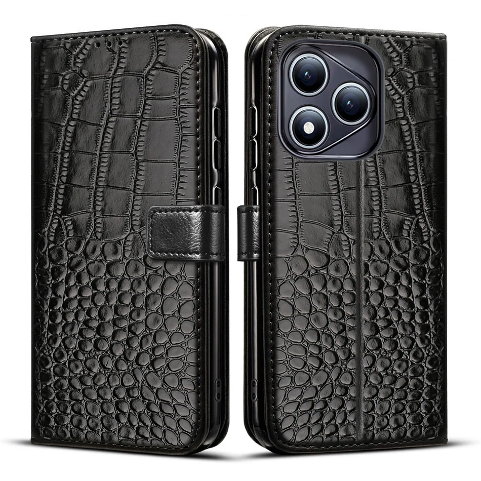 Leather Wallet Phone Case with Card Holder & Magnetic Flip Stand - Shockproof Protection
