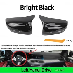 Sleek Black Rearview Mirror Cover Set (Left Hand Drive)