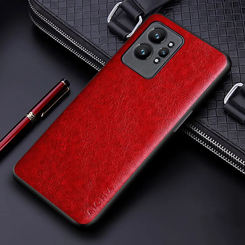 Luxury PU Leather Business Style Phone Case - Solid Color Design