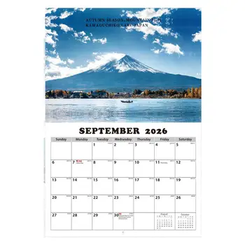 Calendario da Parete Mensile 2026 con Splendidi Paesaggi, Organizzatore di Appuntamenti e Pianificatore per Ufficio, Scuola, Camera da Letto, Dormitorio, Soggiorno