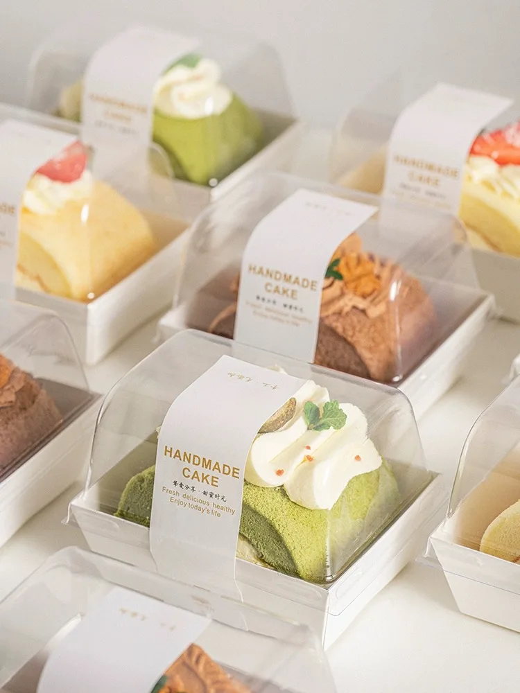 Trendy Cotton Candy Roll Cake Towel Roll Box Dert Slice Mousse Cake Paaging Box Kitchen Baking DIY Utensils Storage Box