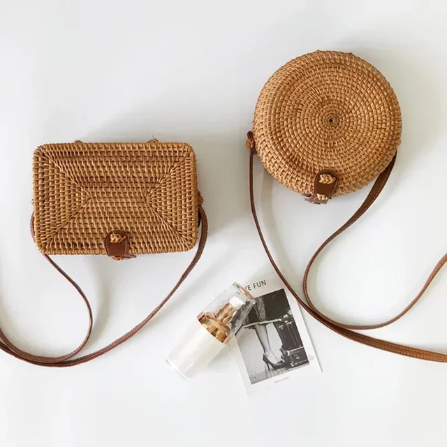 Square Round Multi-Style Straw Bag 1