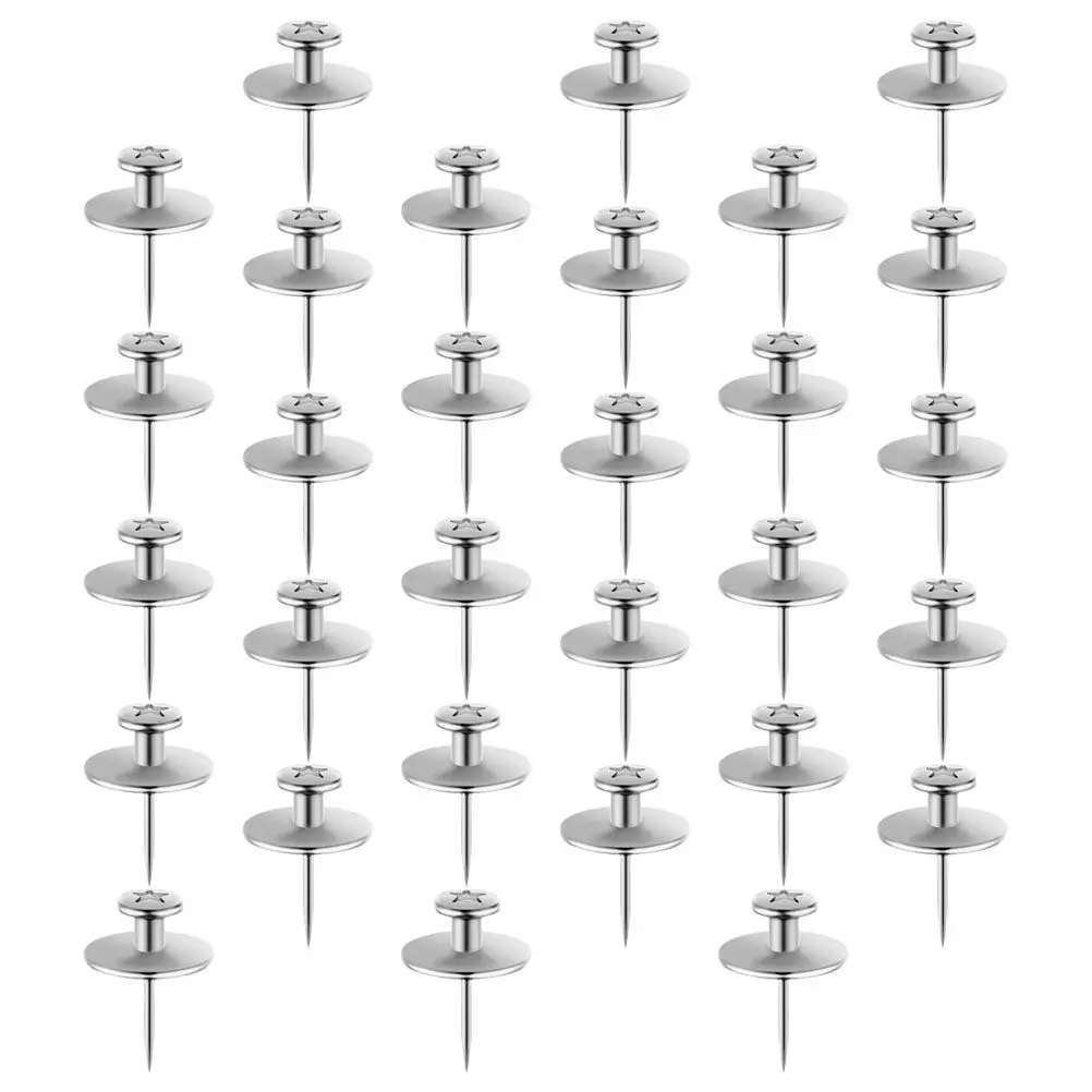 30Pcs 아연 합금 푸시핀 사무실 책상 액세서리용 다기능 플랫 탑 썸 탭 맵 용품 코르크 보드 아트 공예